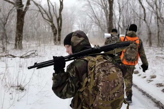 Students from the General Yermolov Cadet School march during a field exercise outside the south Russian city of Stavropol January 25, 2015. (Photo by Eduard Korniyenko/Reuters)