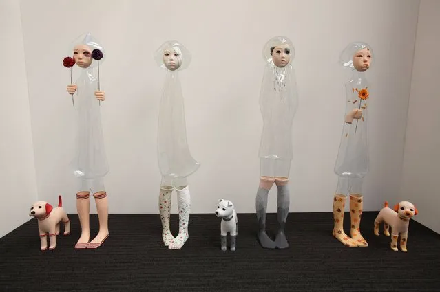 Sculptures from the invisible people series, by Jin Young Yu, on display during a press preview for the London Art Fair, held at the Business Design Centre in Islington, London, on January 14, 2014. (Photo by Yui Mok/PA Wire)