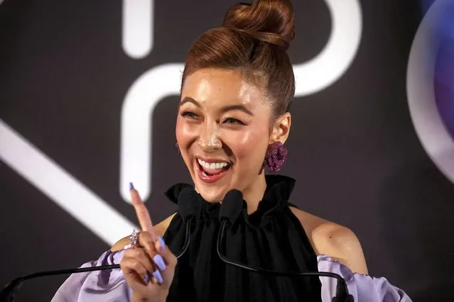 K-Pop Star Luna attends a news conference to announce her Broadway debut in “KPOP, The Musical” in New York City, U.S., March 30, 2022. (Photo by Brendan McDermid/Reuters)
