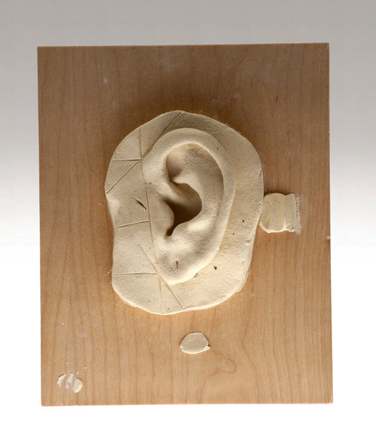 Artistic skill and an eye for detail are needed when reproducing three-dimensional subjects like this, a “test” ear sculpted as part of the screening process for disguise-specialist applicants. (Photo by Central Intelligence Agency)