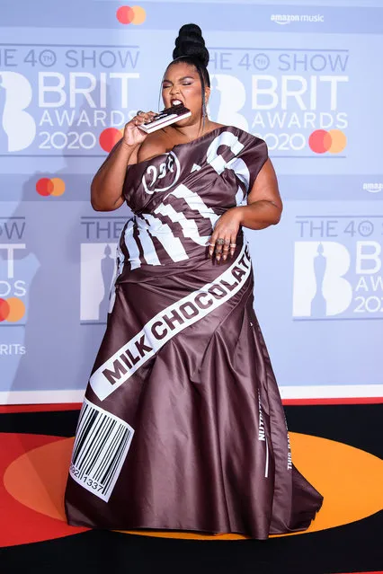 Lizzo attends The BRIT Awards 2020 at The O2 Arena on February 18, 2020 in London, England. (Photo by Joe Maher/Getty Images for Bauer Media)