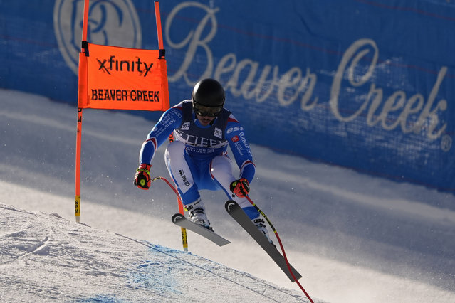 France's Nils Alphand skis during a men's World Cup downhill training run Tuesday, December 3, 2024, in Beaver Creek, Colo. (Photo by Robert F. Bukaty/AP Photo)