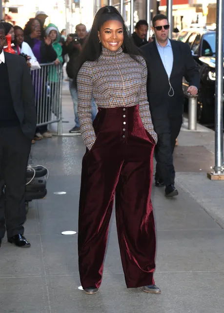 Gabrielle Union at “Good Morning America” in New York City, New York, USA on October 17, 2017. (Photo by Splash News and Pictures)
