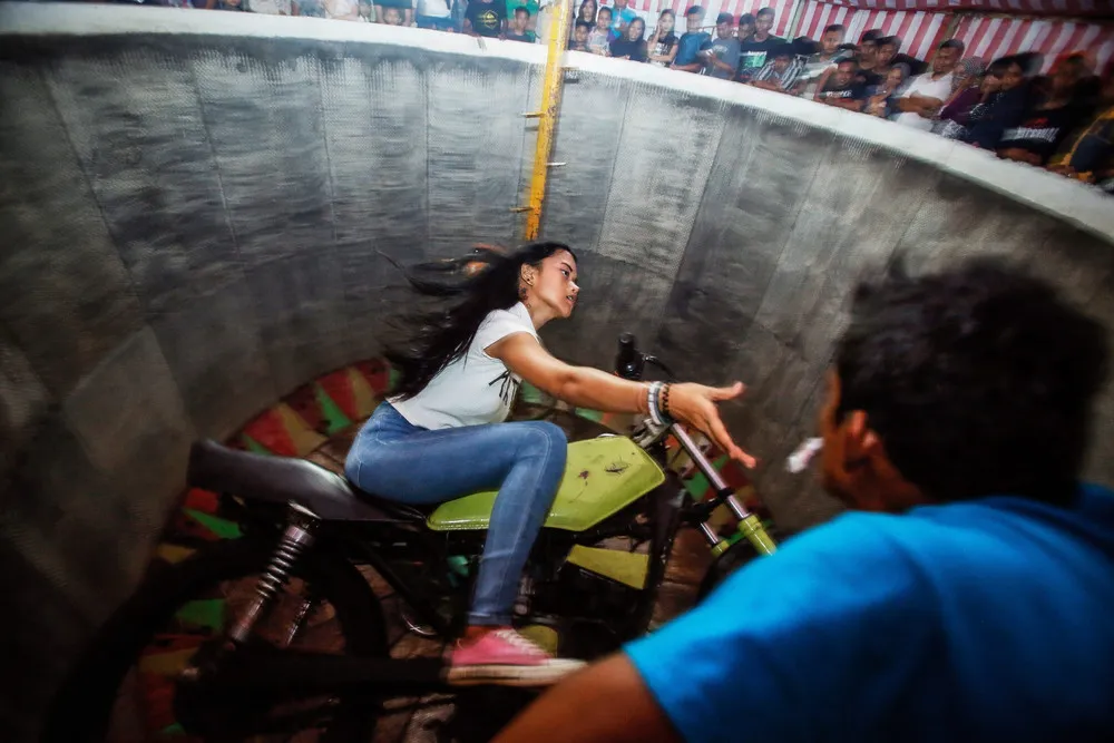 Devil's Barrel Show: Female Indonesian Wall of Death Rider