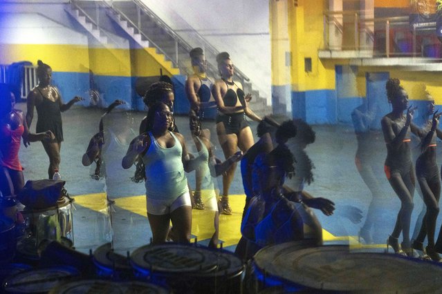 Transgender women take a samba class at the Paraiso de Tuiuti samba school ahead of the Carnival parade in Rio Janeiro, Wednesday, February 5, 2025. (Photo by Silvia Izquierdo/AP Photo)