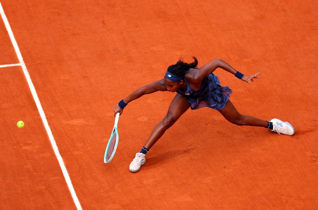 Coco Gauff of the US in action during her fourth-round match against Russia’s Ekaterina Alexandrova, which Gauff won in Paris, France on June 2, 2025. (Photo by Denis Balibouse/Reuters)