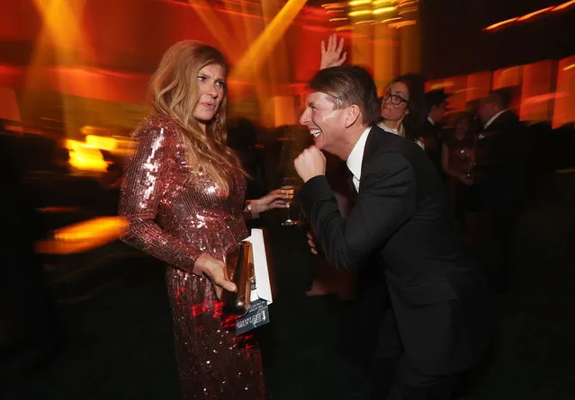Actors Connie Britton (L) and Jack McBrayerattend People and EIF's Annual Screen Actors Guild Awards Gala sponsored by TNT and L'Oreal Paris at The Shrine Auditorium on January 21, 2018 in Los Angeles, California. (Photo by Christopher Polk/Getty Images for Turner Image)