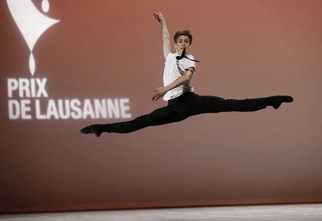 Harrison Lee of Australia performs his contemporary variation during the final of the 43rd Prix de Lausanne at the Beaulieu Theatre in Lausanne February 7, 2015. (Photo by Denis Balibouse/Reuters)