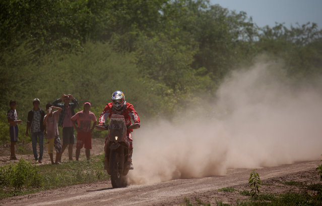 Dakar Rally, 2017 Paraguay-Bolivia-Argentina Dakar rally, 39th Dakar Edition, First stage from Asuncion, Paraguay  to Resistencia, Argentina on January 2, 2017. Ivan Montero of Spain rides his KTM. (Photo by Ricardo Moraes/Reuters)