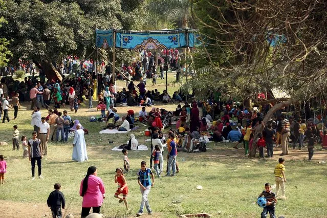 Egyptians celebrate the spring holiday of Sham el Nessim in a public park on the outskirts of Cairo, April 13, 2015. (Photo by Asmaa Waguih/Reuters)