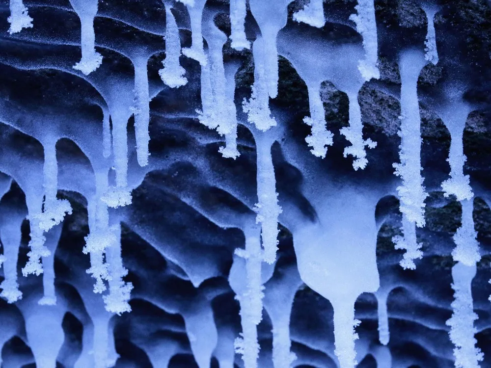 Ice Formations Dazzle in Lake Superior Caves