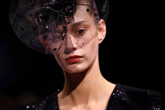 A model presents a creation by designer Giorgio Armani as part of his Haute Couture Spring/Summer 2023 collection show for fashion house Giorgio Armani Prive in Paris, France on January 24, 2023. (Photo by Sarah Meyssonnier/Reuters)