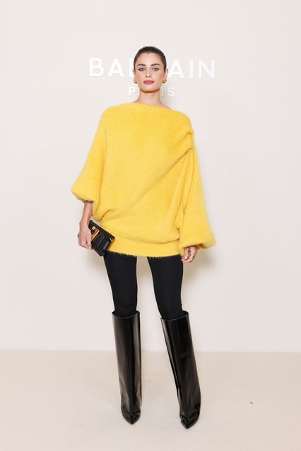 American model Taylor Hill attends the Balmain Womenswear Spring/Summer 2026 show as part of Paris Fashion Week on October 01, 2025 in Paris, France. (Photo by Pascal Le Segretain/Getty Images for Balmain)