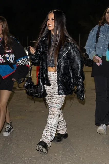 American singer Becky G is all smiles at Neon Carnival Party on day 2 of the Coachella 2023 Music Festival in Indio, CA on April 16, 2023. (Photo by Frank Vasquez/Backgrid USA)