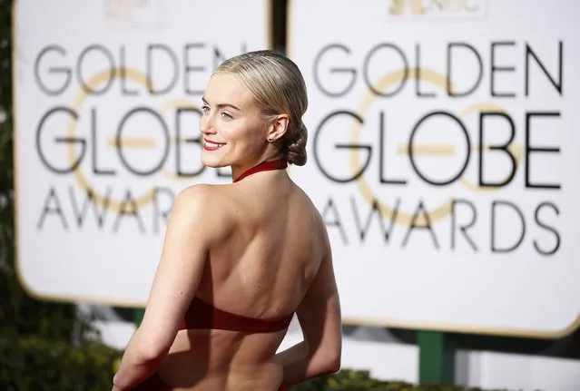 Actress Taylor Schilling arrives at the 72nd Golden Globe Awards in Beverly Hills, California January 11, 2015. (Photo by Danny Moloshok/Reuters)