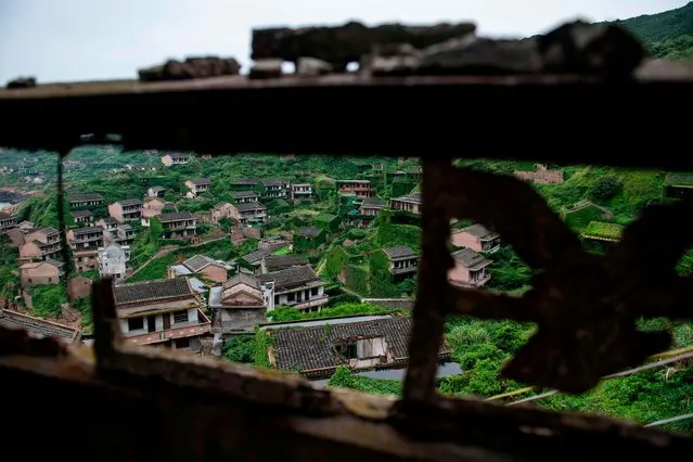 This picture taken on May 31, 2018 shows abandoned village houses covered with overgrown vegetation in Houtouwan on Shengshan island, China' s eastern Zhejiang province. (Photo by Johannes Eisele/AFP Photo)