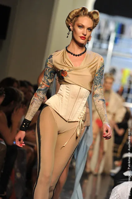 A model walks the runway during the Jean Paul Gaultier Ready to Wear Spring / Summer 2012 show during Paris Fashion Week