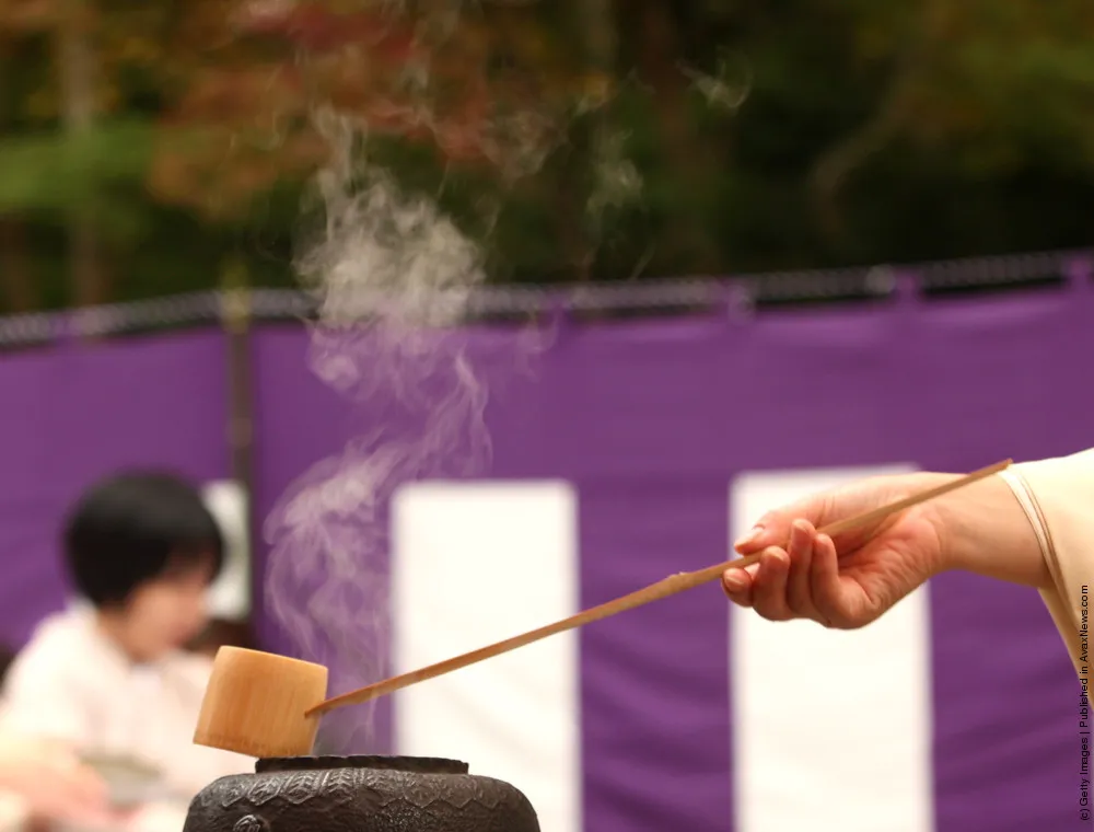 Outdoor Tea Ceremony Takes Place At Zuihoji Temple Park