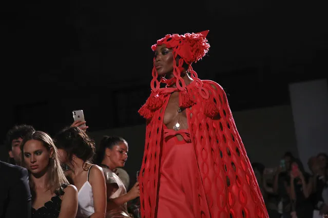 Model Naomi Campbell walks the runway at the Fashion For Relief charity event in central London, Saturday, September 14, 2019. (Photo by Vianney Le Caer/Invision/AP Photo)