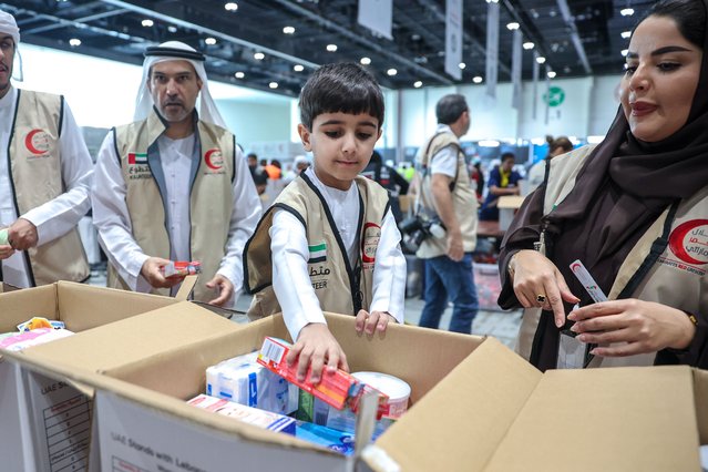 UAE Stands for Lebanon, a relief campaign for Lebanon at the Abu Dhabi National Exhibition Center on October 22, 2024. (Photo by Victor Besa/The National)