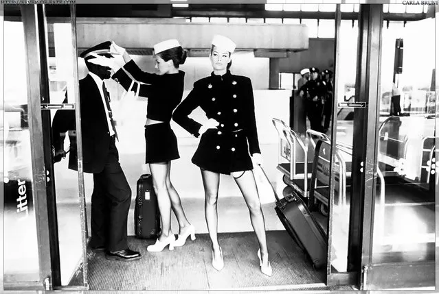 Italian-French singer, songwriter and former model Carla Bruni and model Meghan Douglas. (Photo by Ellen von Unwerth)