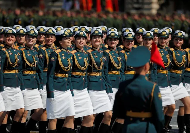 Russian servicewomen march during the Victory Day Parade in Red Square in Moscow, Russia on June 24, 2020. (Photo by Maxim Shemetov/Reuters)