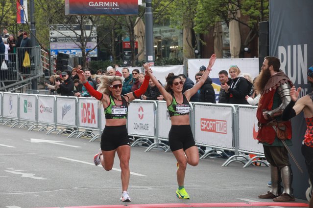 The atmosphere at the 38th Belgrade Marathon held on April 6, 2025, whose route was from the Church of St. Mark and the traditional finish line at Terazije. (Photo by Milos Miskov/BetaPhoto)