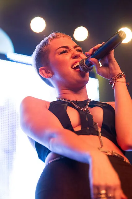 Singer Miley Cyrus performs on stage during Borgore's “Christmas Creampies” concert at the Fonda Theatre on December 8, 2012 in Hollywood, California. (Photo by Paul A. Hebert)