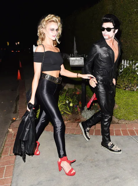 Kate Hudson's former boyfriend Matt Bellamy and his new girlfriend attend the Casamigos Halloween Party at a private residence on October 28, 2016 in Beverly Hills, California. (Photo by Startraks Photo)