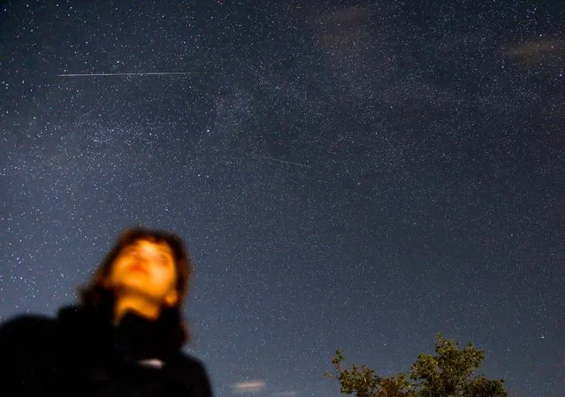 An observer watches the Perseid meteor shower at Mount Hamilton in California, United States on August 13, 2023. (Photo by Tayfun Coskun/Anadolu Agency via Getty Images)