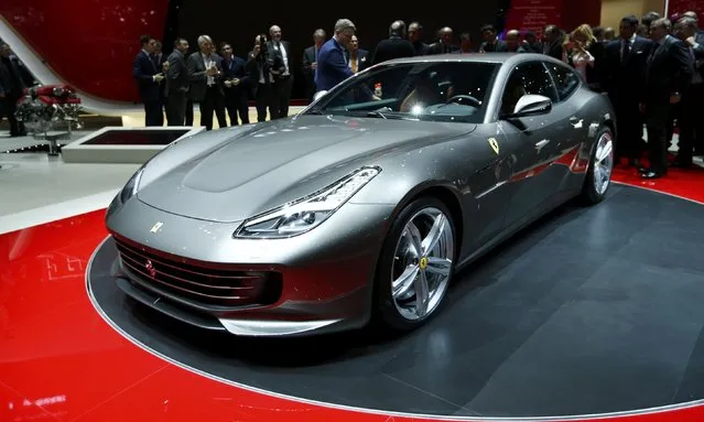 A Ferrari GTC4Lusso car is pictured at the 86th International Motor Show in Geneva, Switzerland, March 1, 2016. (Photo by Denis Balibouse/Reuters)