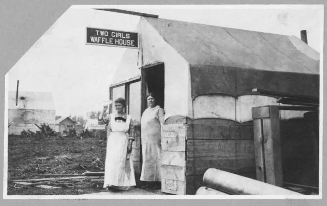 Two women stand outside the Two Girls Waffle House, circa 1900-1916, in this Library of Congress handout photo. (Photo by Reuters/Bain Collection/Library of Congress)