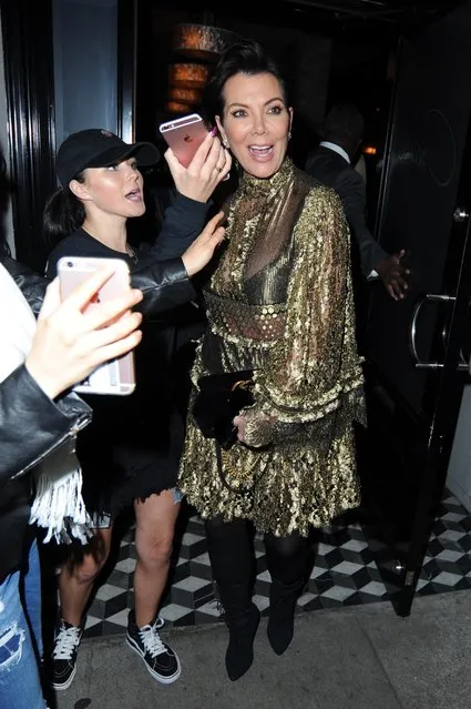 Kris Jenner, Kim Richards and Kyle Richards are seen leaving Craig's on Melrose in Los Angeles, CA on March 16, 2017. (Photo byAficionado Group/Splash News and Pictures)