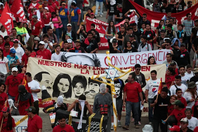 Demonstrators participate in the May Day march in San Salvador, El Salvador May 1, 2016. (Photo by Jose Cabezas/Reuters)