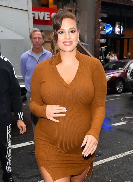 Ashley Graham is seen outside the today show on October 30, 2019 in New York City. (Photo by Raymond Hall/GC Images)