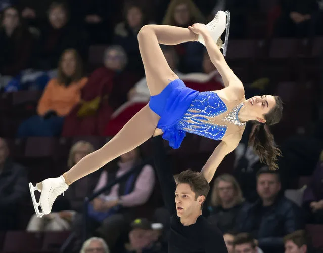 Evelyn Walsh and Trennt Michaud perform their pairs free program at the Canadian figure skating championships in Mississauga, Ontario, Saturday, January 18, 2020. (Photo by Frank Gunn/The Canadian Press via AP Photo)