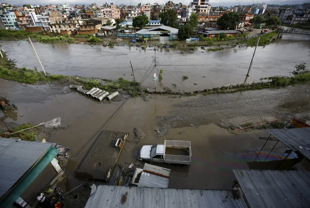 Heavy Overnight Rains Overflow Bagmati River in Kathmandu
