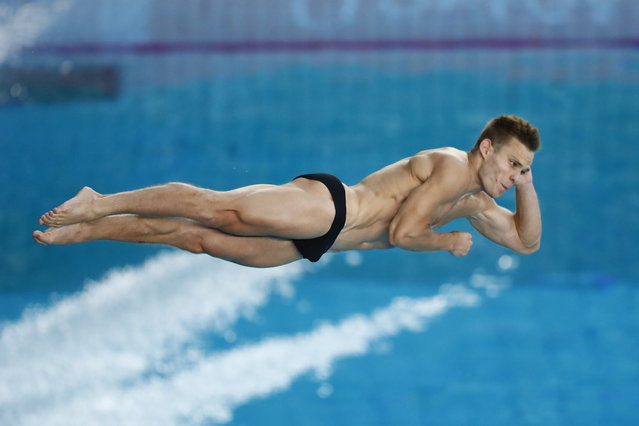 Moritz Wesemann of Germany participates in the three-meter springboard final of the 2025 Diving World Cup at the Metropolitan Aquatic Center in Guadalajara, Mexico, 05 April 2025. (Photo by Francisco Guasco/EPA)