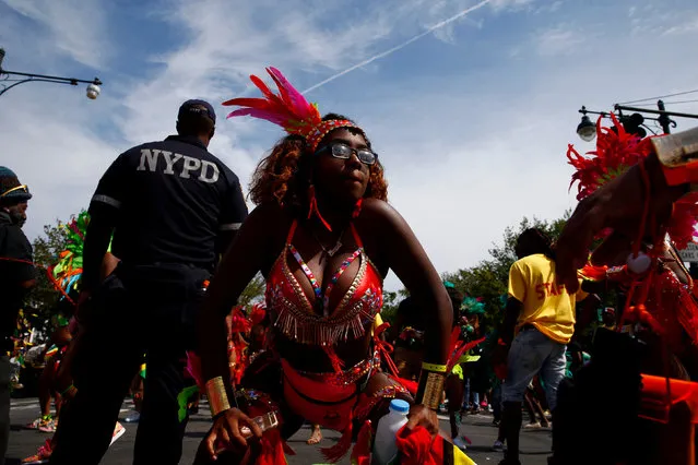 Participants dance during the West Indian Day Parade in the Brooklyn borough of New York September 5, 2016. (Photo by Eric Thayer/Reuters)