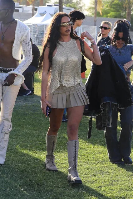 YouTuber Anastasia Karanikolaou is spotted arriving at the Coachella Music Festival for a weekend of partying and music with some friends on April 14, 2023. (Photo by Backgrid USA)