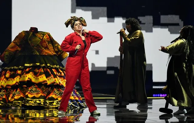 Participant Manizha of Russia performs during first semi-final of the 2021 Eurovision Song Contest in Rotterdam, Netherlands on May 18, 2021. (Photo by Piroschka Van de Wouw/Reuters)