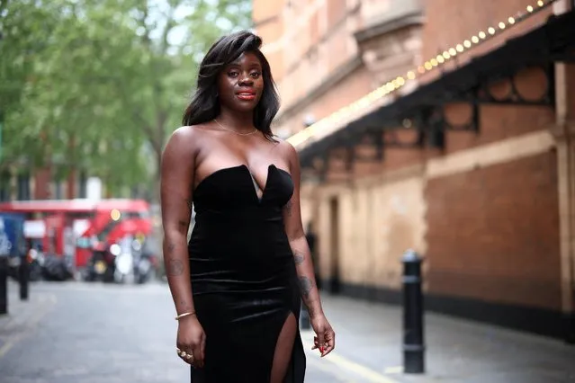 Actress Aisha Jawando, who is appearing in West End show 'The Show Must Go On', poses outside the Palace Theatre, amid the spread of coronavirus disease (COVID-19) in London, Britain, June 2, 2021. (Photo by Henry Nicholls/Reuters)