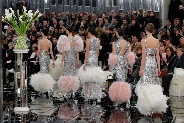 Models present creations by German designer Karl Lagerfeld as part of his Haute Couture Spring/Summer 2017 fashion show for Chanel in Paris, France, January 24, 2017. (Photo by Gonzalo Fuentes/Reuters)