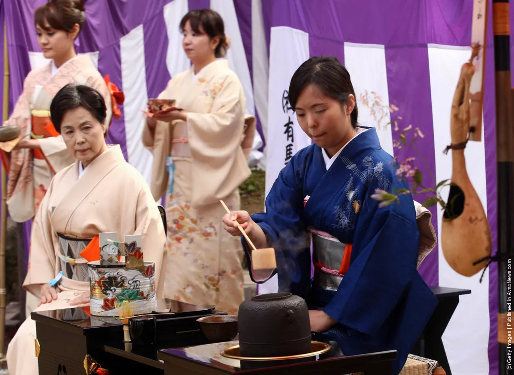 Outdoor Tea Ceremony Takes Place At Zuihoji Temple Park
