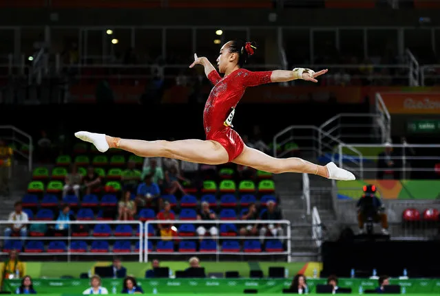 Yi Mao of China competes on the floor during Women's qualification for Artistic Gymnatics on Day 2 of the Rio 2016 Olympic Games at the Rio Olympic Arena on August 7, 2016 in Rio de Janeiro, Brazil. (Photo by David Ramos/Getty Images)