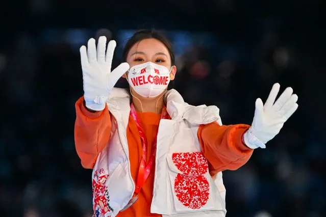 A performer takes part in the opening ceremony of the Beijing 2022 Winter Olympic Games, at the National Stadium, known as the Bird's Nest, in Beijing, on February 4, 2022. (Photo by Ben Stansall/AFP Photo)