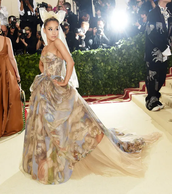 Ariana Grande attends the Heavenly Bodies: Fashion & The Catholic Imagination Costume Institute Gala at The Metropolitan Museum of Art on May 7, 2018 in New York City. (Photo by Jamie McCarthy/Getty Images)