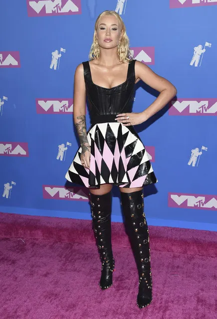 Iggy Azalea arrives at the MTV Video Music Awards at Radio City Music Hall on Monday, August 20, 2018, in New York. (Photo by Evan Agostini/Invision/AP Photo)