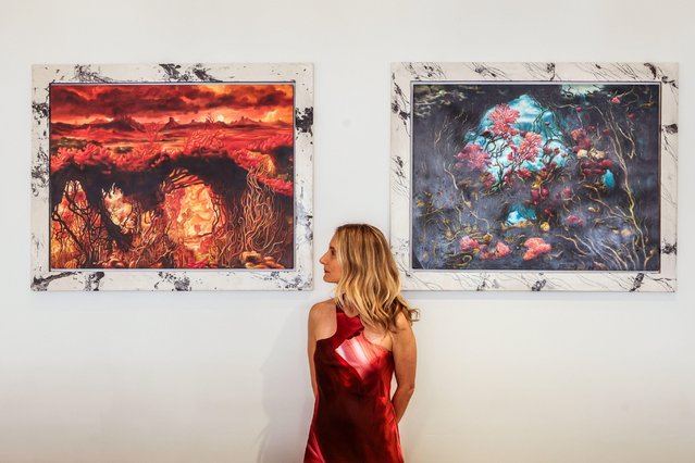 Somewhere in Time I and II by Henry Hudson in London, UK on May 2, 2024. The artist uses AI in his work to play with physical and digital boundaries. (Photo by Paul Quezada-Neiman/Alamy Live News )