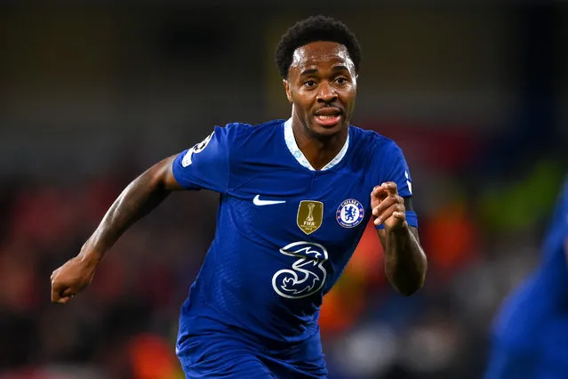 Raheem Sterling of Chelsea in action during the UEFA Champions League group E match between Chelsea FC and FC Salzburg at Stamford Bridge on September 14, 2022 in London, England. (Photo by Mike Hewitt/Getty Images)